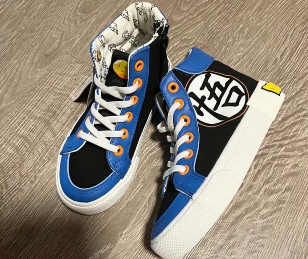 Dragon Ball Z Blue Black High Top Sneakers Sz 11Y Anime Cosplay Discontinued